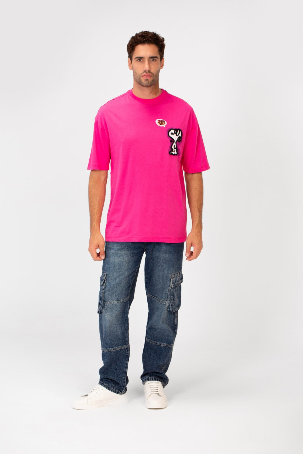 Men's Oversized Front Print Half Sleeve Round Neck Summer T-shirt