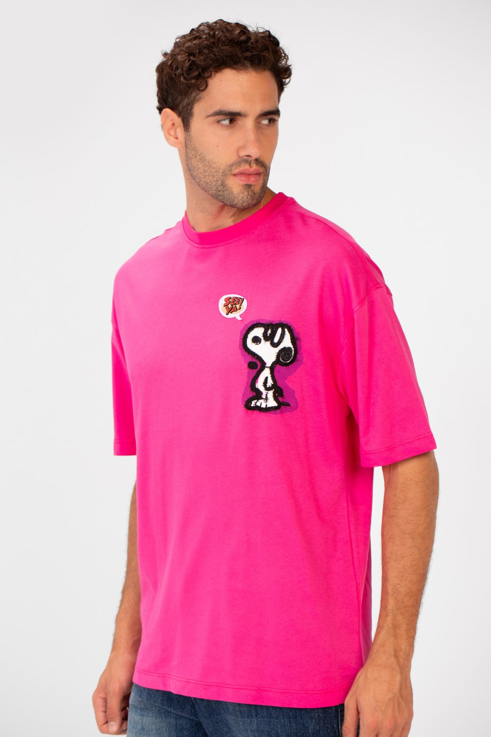 Men's Oversized Front Print Half Sleeve Round Neck Summer T-shirt