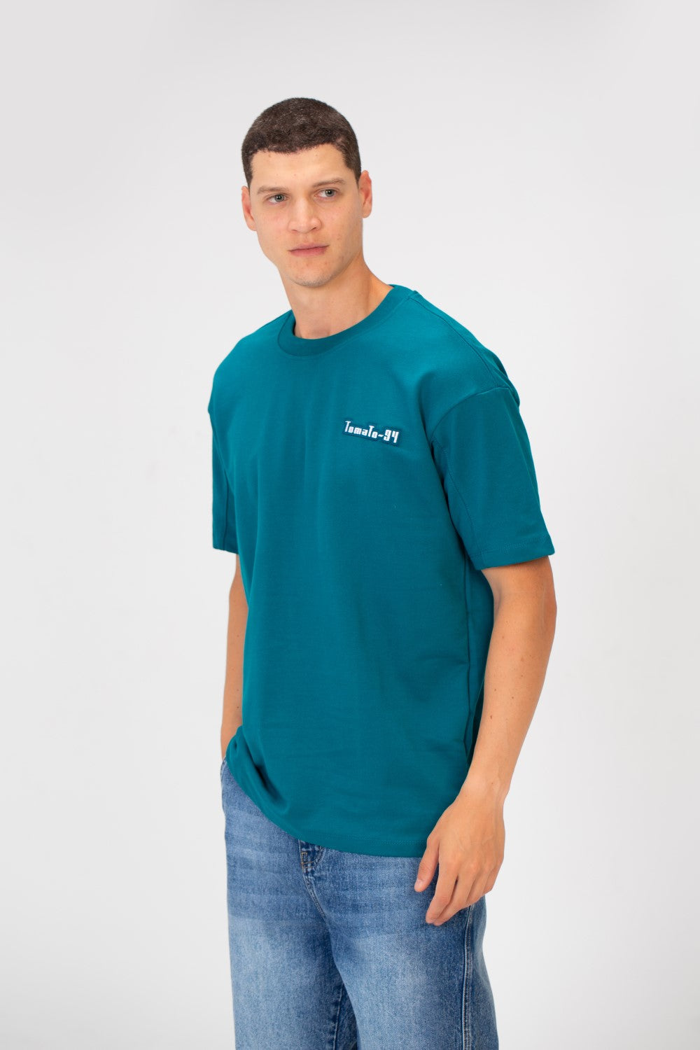 تي شيرت ميلتون صيفي رجالي بقصّة عادية وأكمام قصيرة وطبعة طماطم في الأمام