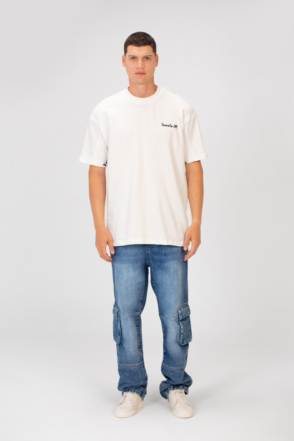 تي شيرت ميلتون صيفي رجالي بقصّة عادية وأكمام قصيرة وطبعة طماطم في الأمام