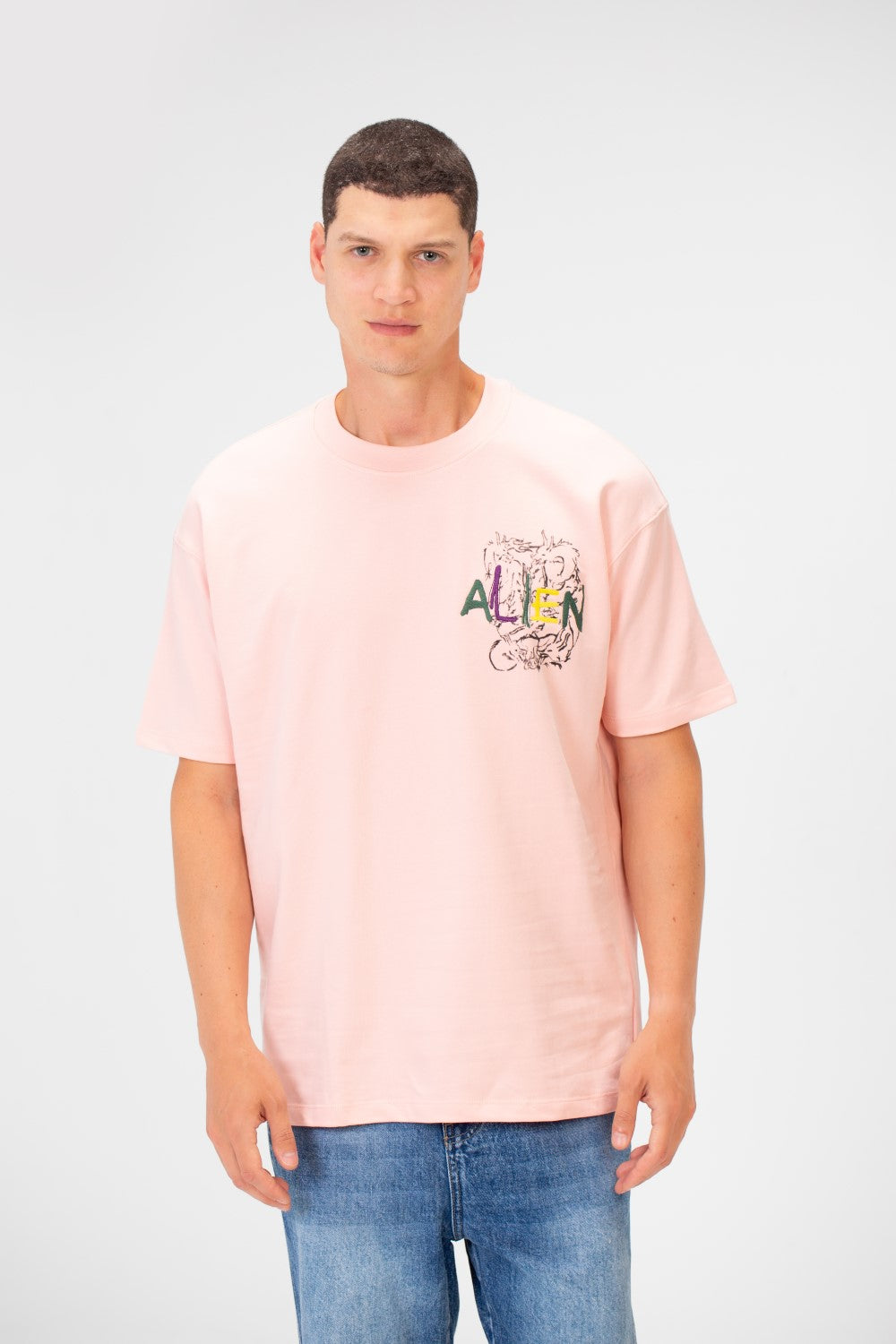 تي شيرت رجالي صيفي مطبوع عليه ميلتون بقصّة عادية وأكمام قصيرة ورقبة دائرية