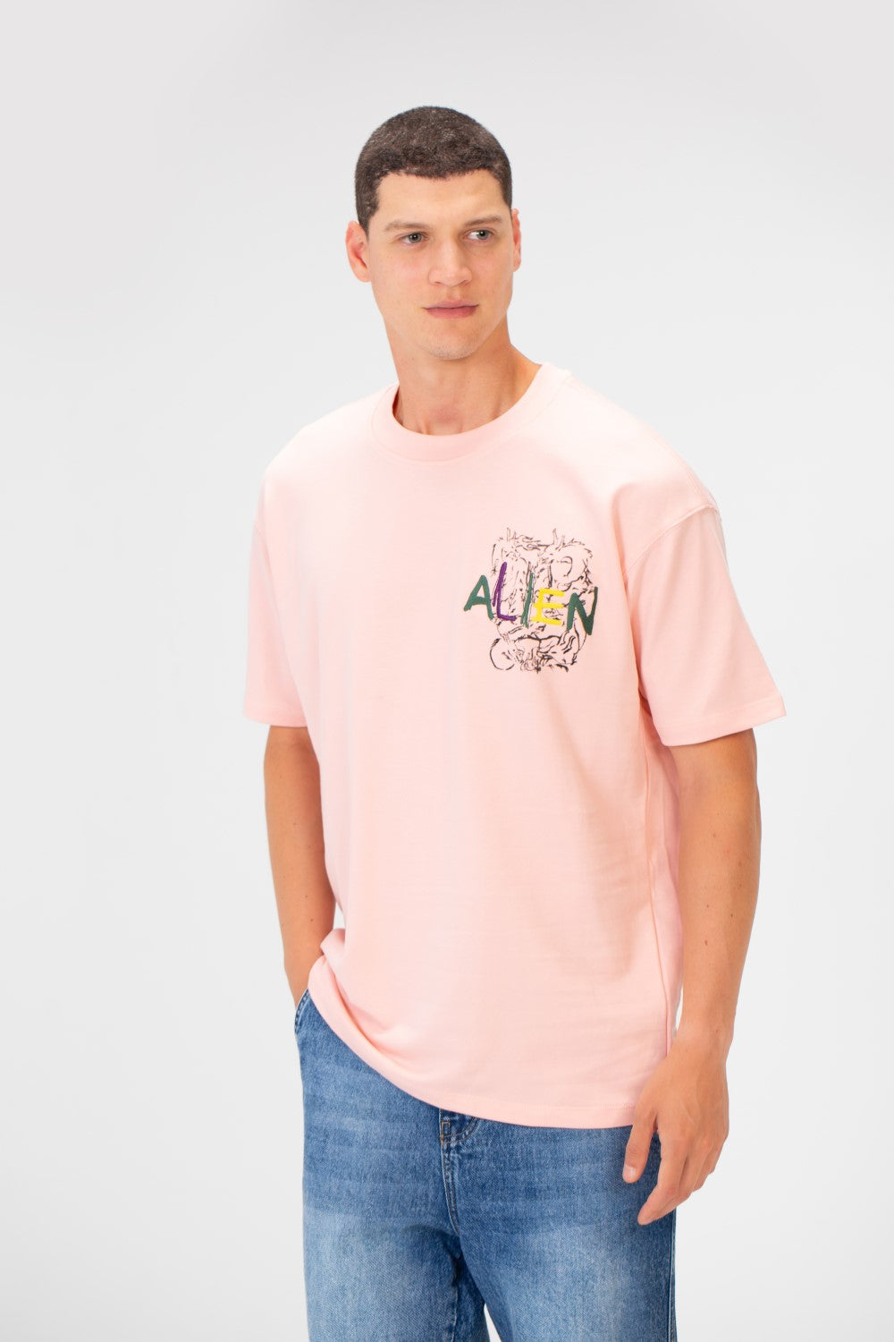 تي شيرت رجالي صيفي مطبوع عليه ميلتون بقصّة عادية وأكمام قصيرة ورقبة دائرية