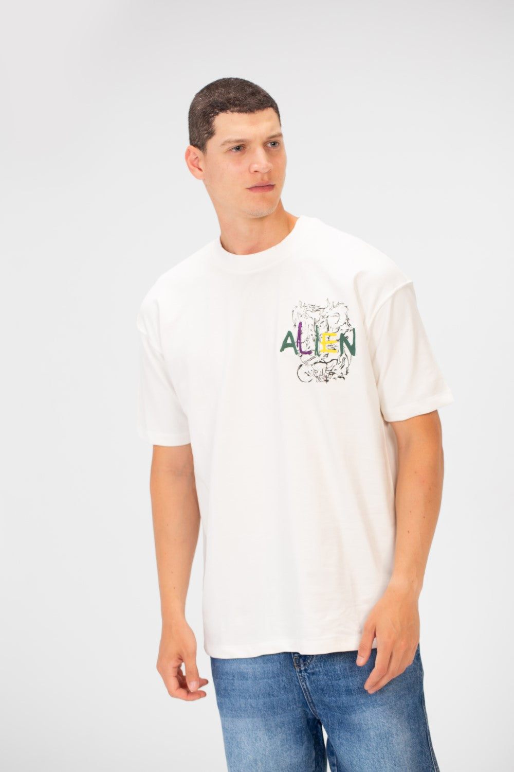 تي شيرت رجالي صيفي مطبوع عليه ميلتون بقصّة عادية وأكمام قصيرة ورقبة دائرية