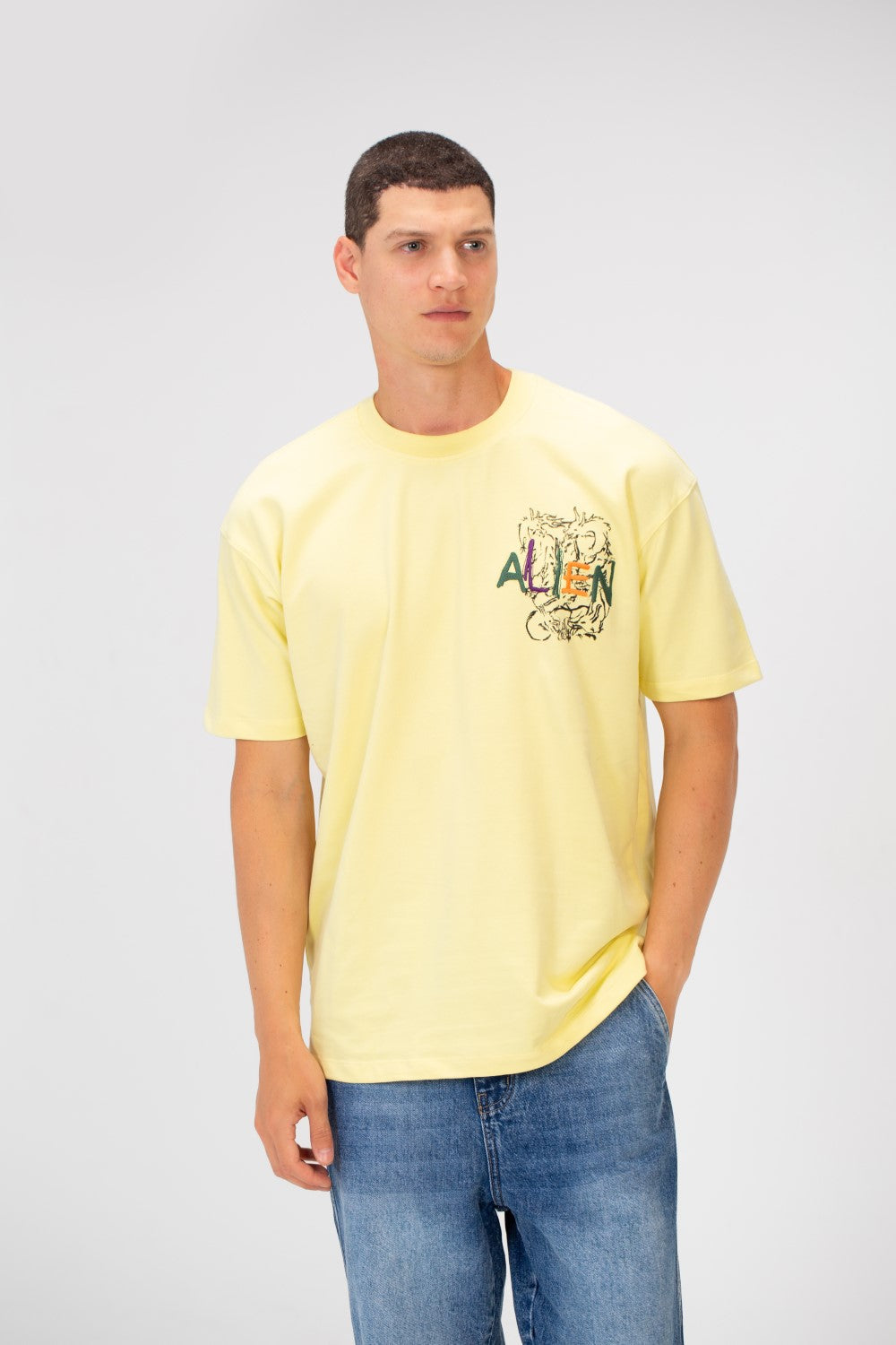 تي شيرت رجالي صيفي مطبوع عليه ميلتون بقصّة عادية وأكمام قصيرة ورقبة دائرية