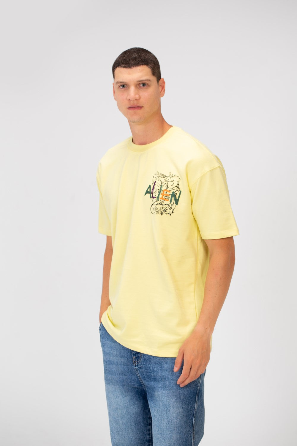 تي شيرت رجالي صيفي مطبوع عليه ميلتون بقصّة عادية وأكمام قصيرة ورقبة دائرية