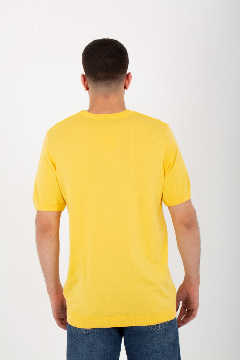 Mens Basic Plain Trico T-shirt With Round Neck And Short Sleeves