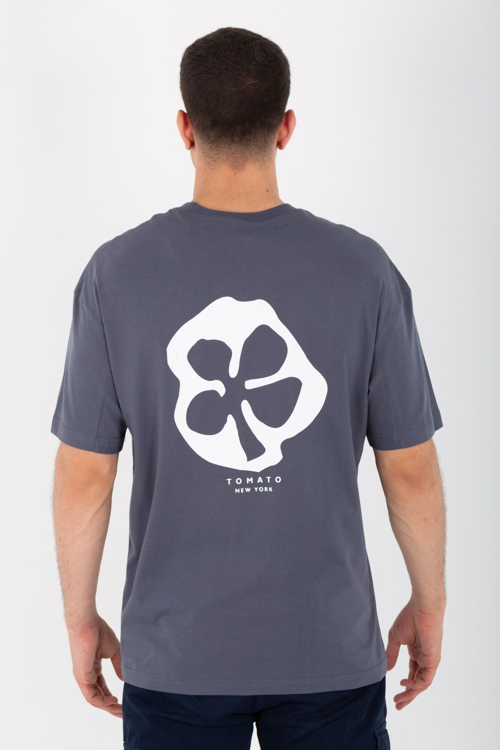 Mens Oversized Printed T-shirt On The Front And Back With Short Sleeves