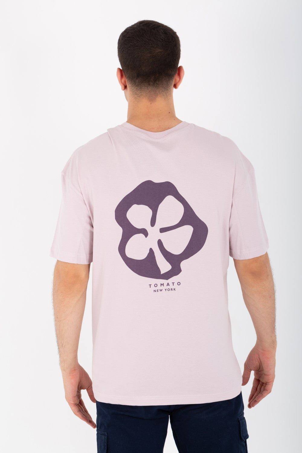 Mens Oversized Printed T-shirt On The Front And Back With Short Sleeves