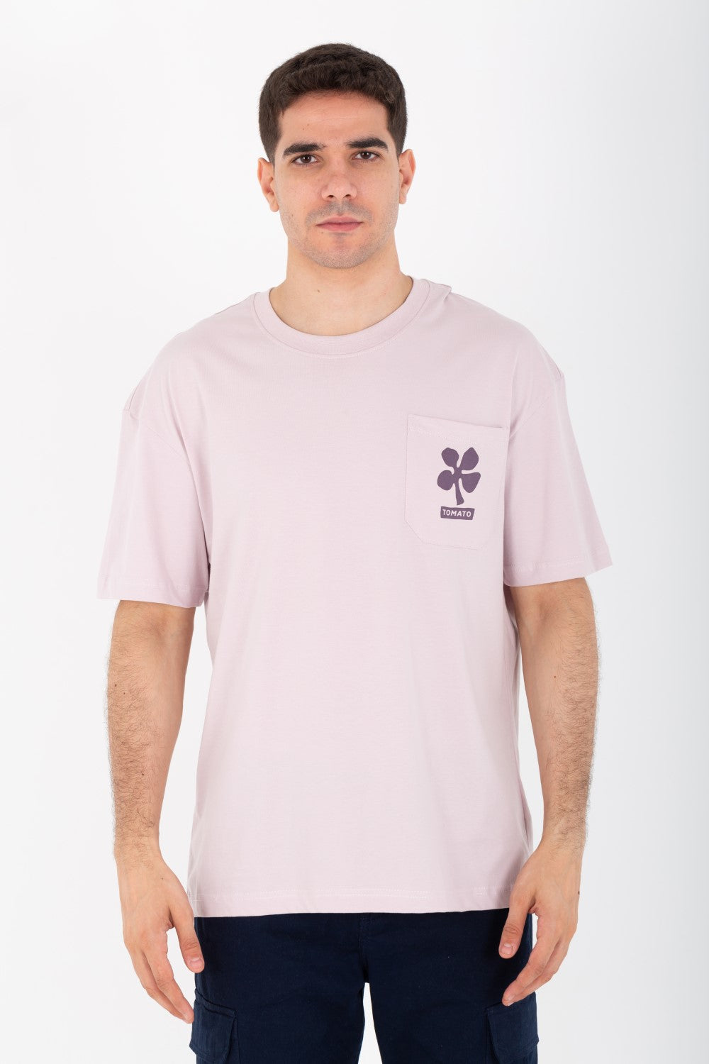 Mens Oversized Printed T-shirt On The Front And Back With Short Sleeves