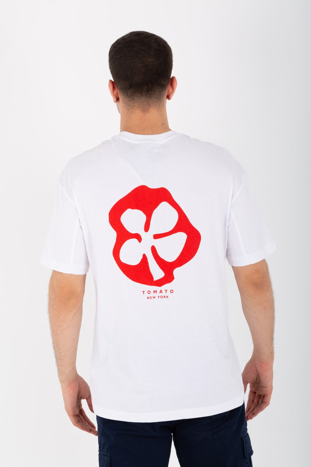 Mens Oversized Printed T-shirt On The Front And Back With Short Sleeves