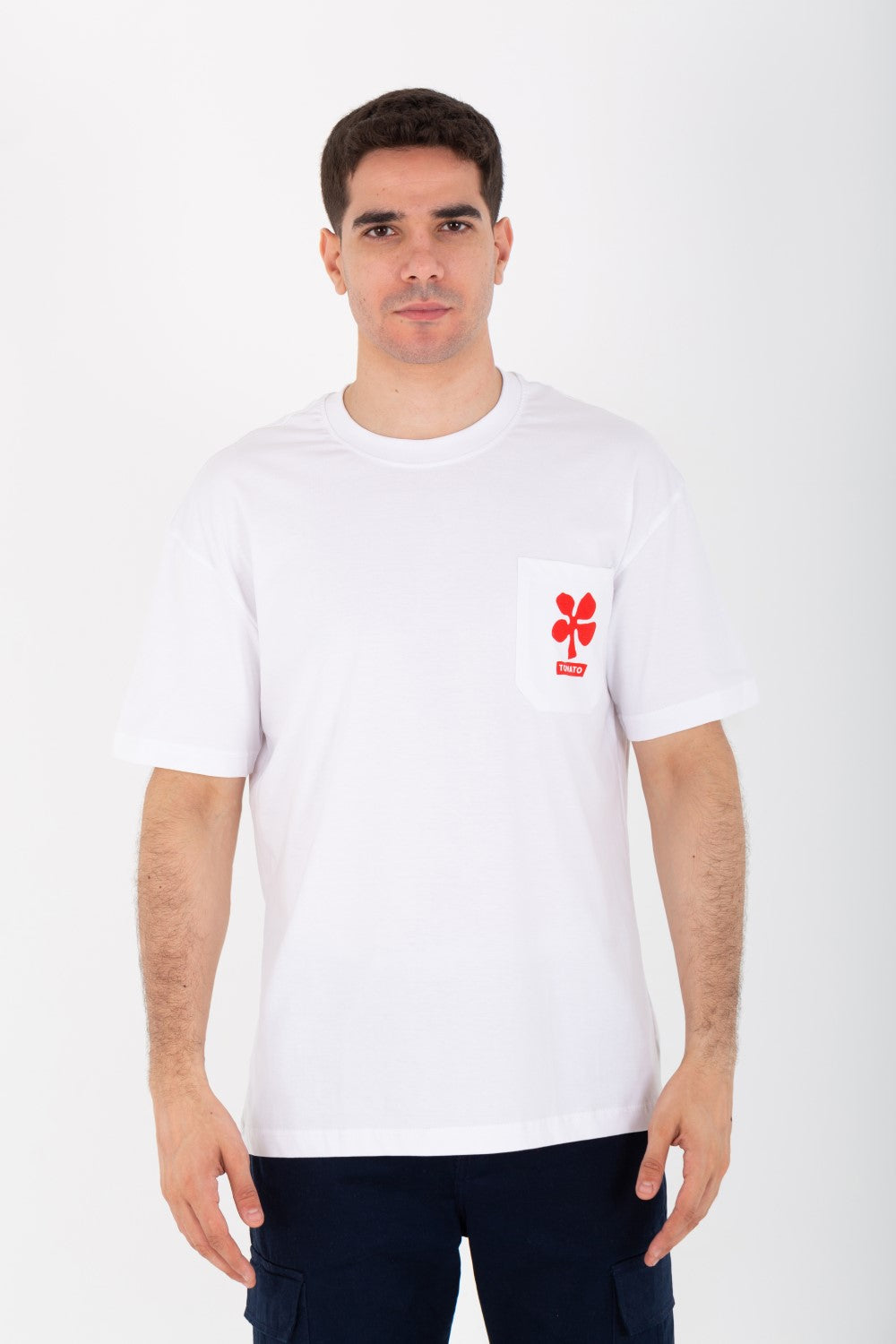 Mens Oversized Printed T-shirt On The Front And Back With Short Sleeves