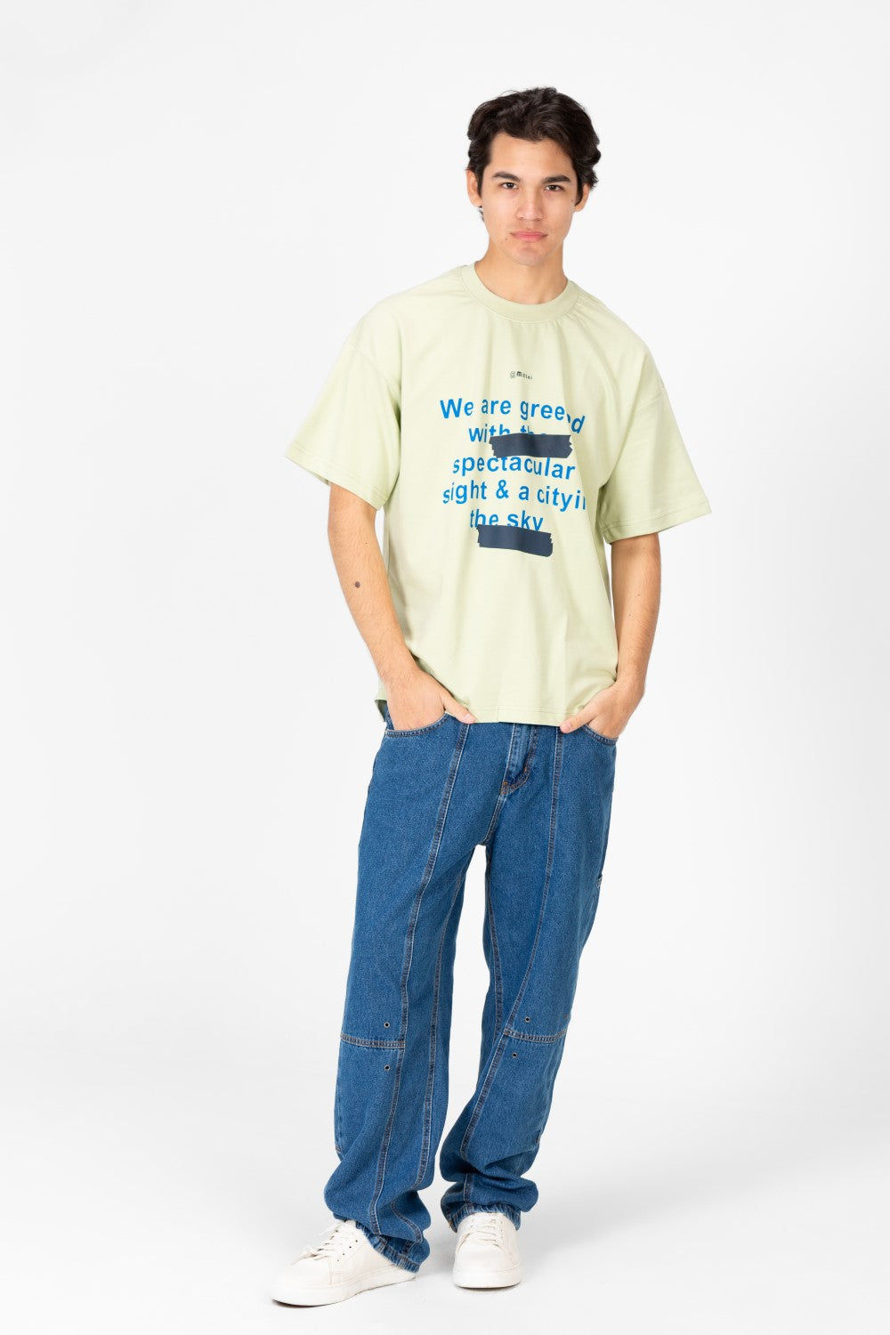 Men's Oversized Crew Neck Printed T-Shirt