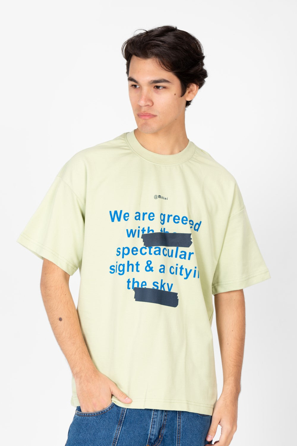 Men's Oversized Crew Neck Printed T-Shirt