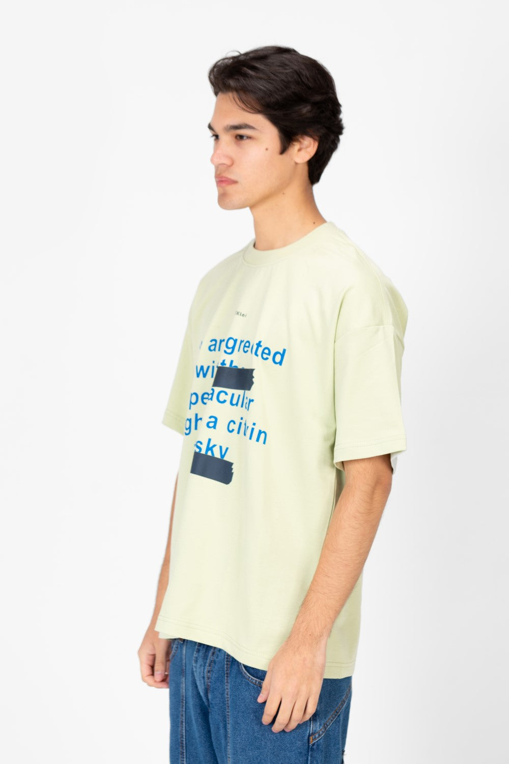 Men's Oversized Crew Neck Printed T-Shirt