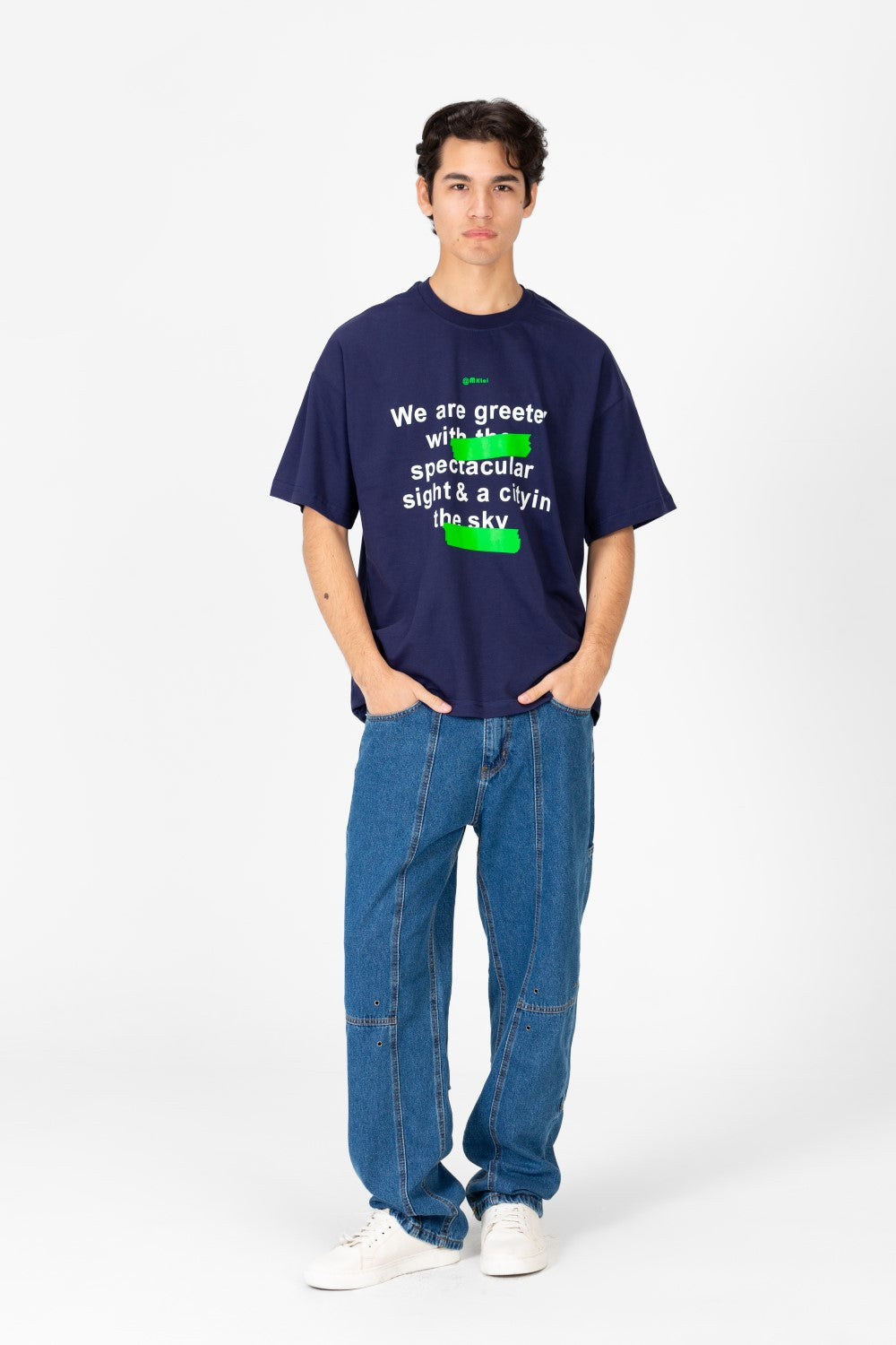 Men's Oversized Crew Neck Printed T-Shirt