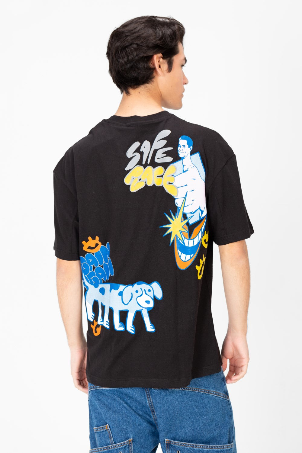 Men's Oversized Printed Crew Neck T-Shirt