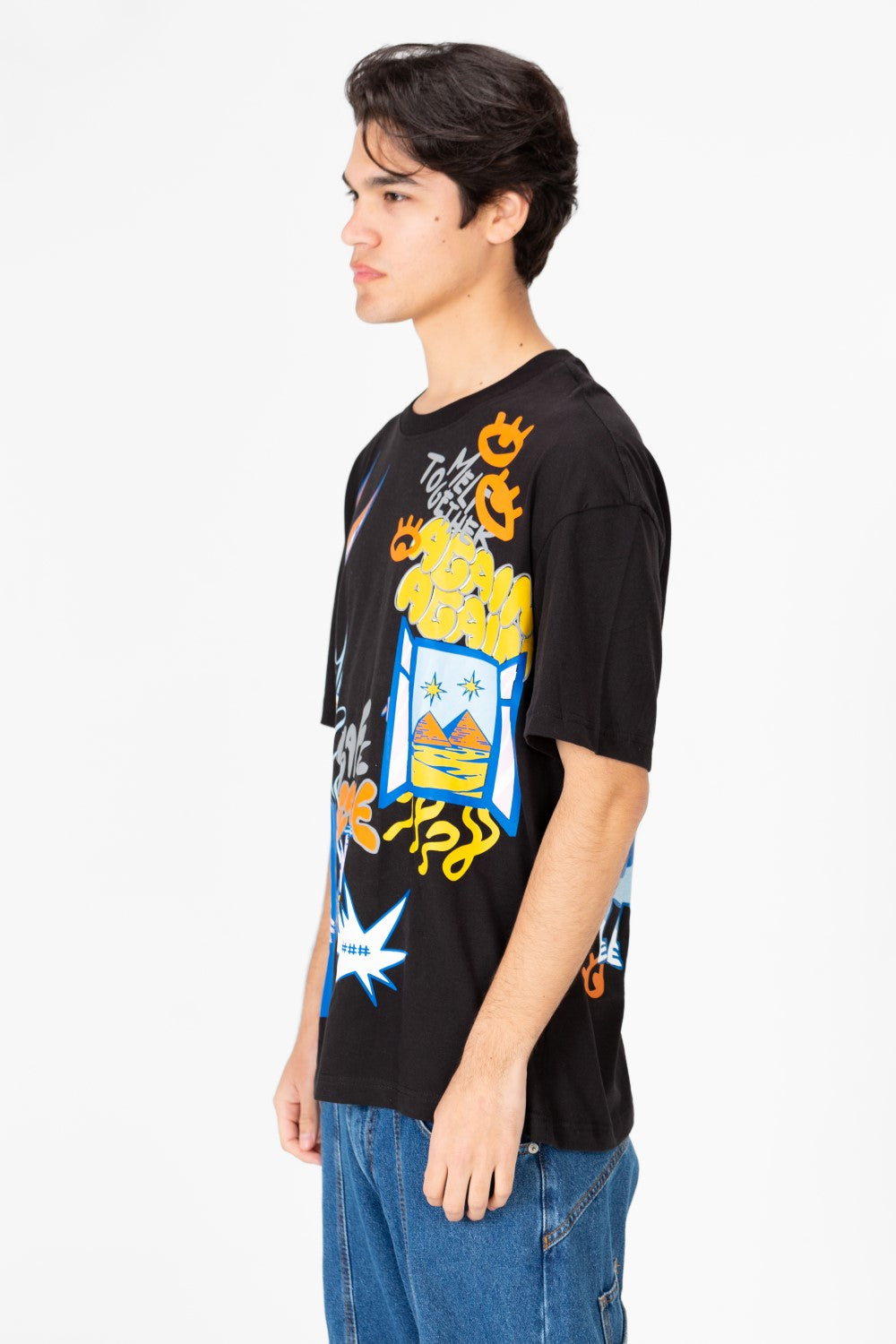 Men's Oversized Printed Crew Neck T-Shirt