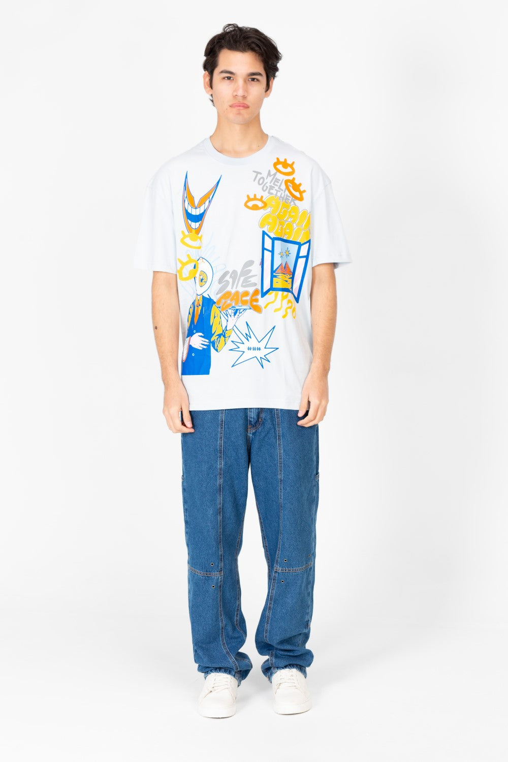 Men's Oversized Printed Crew Neck T-Shirt