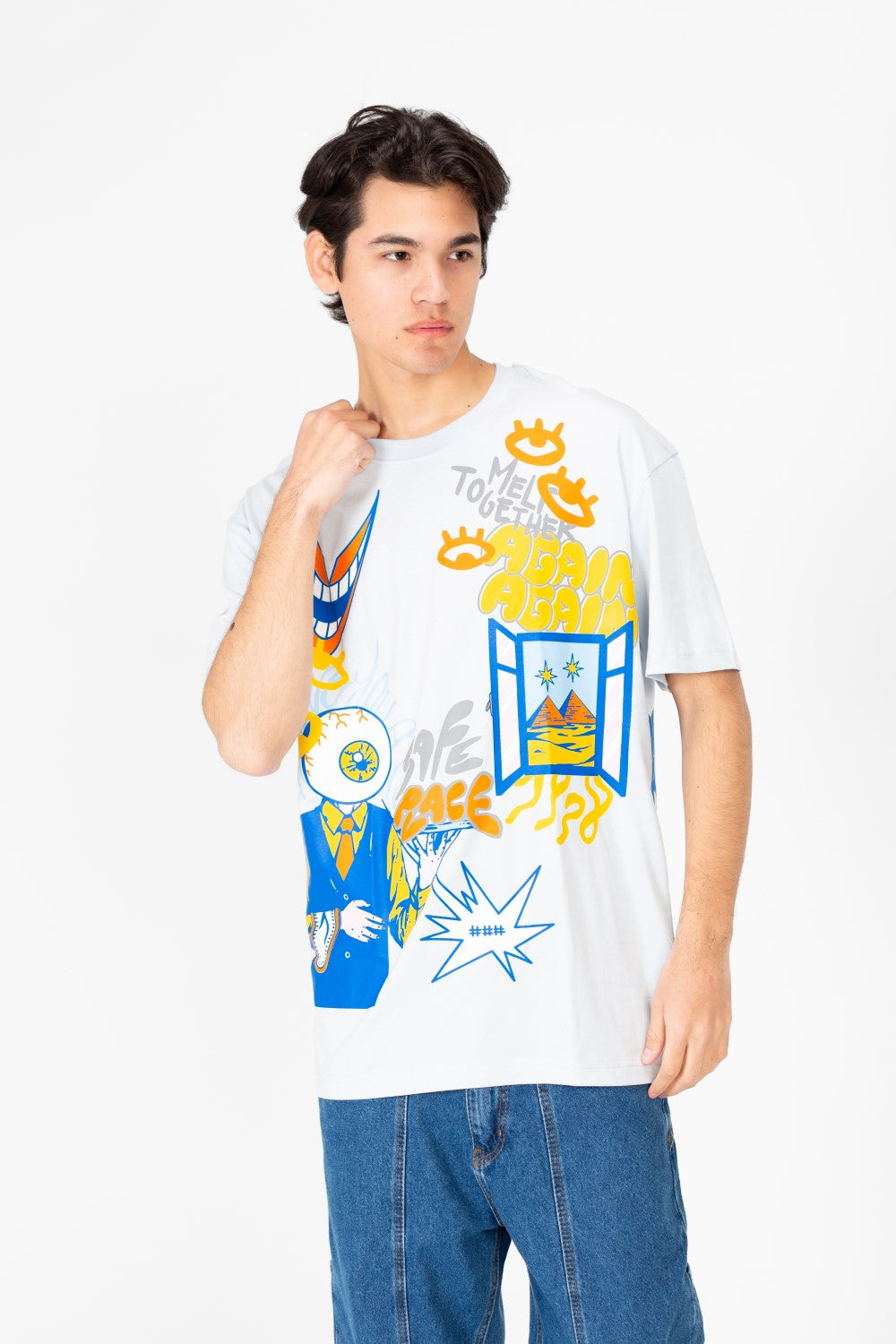 Men's Oversized Printed Crew Neck T-Shirt