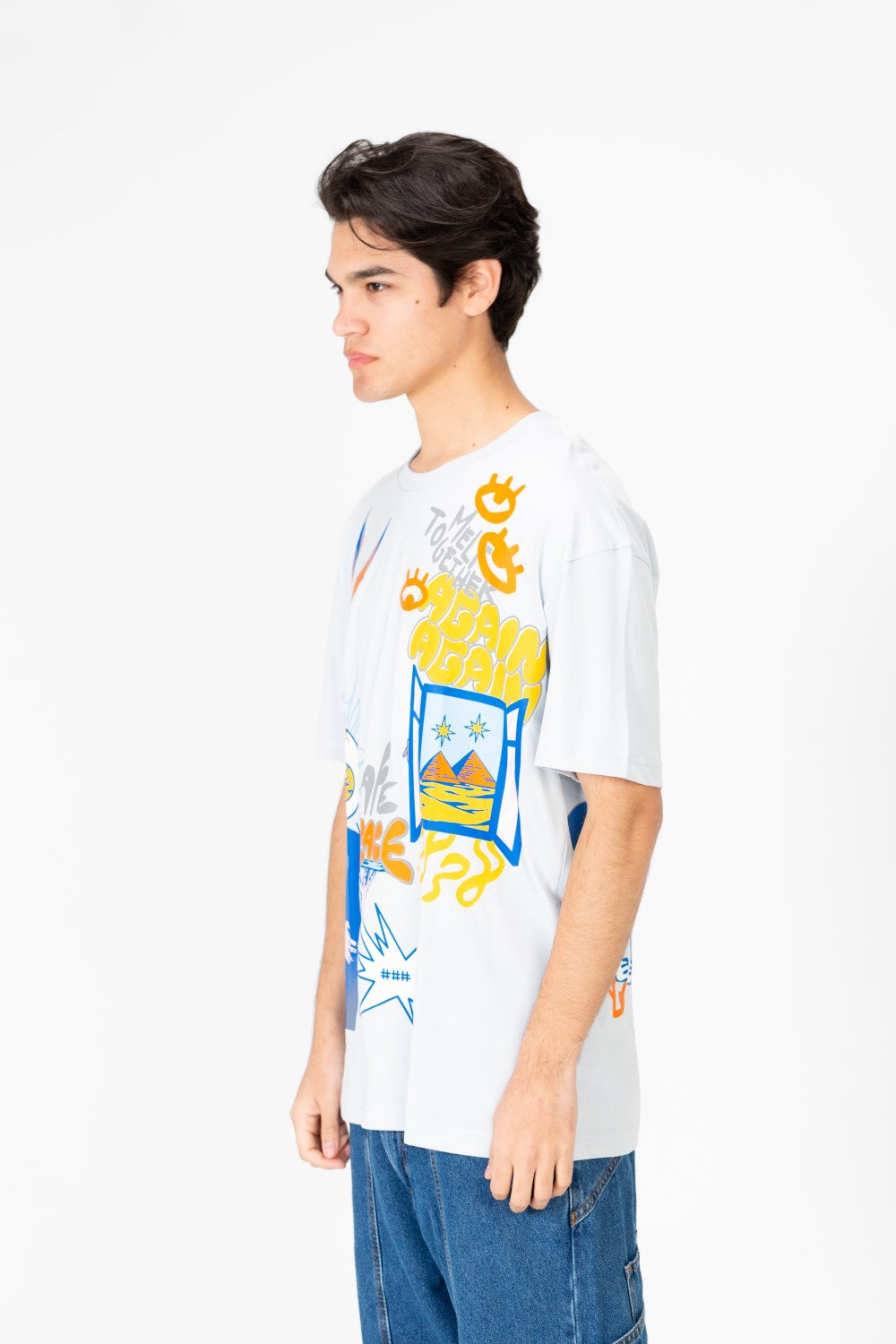 Men's Oversized Printed Crew Neck T-Shirt