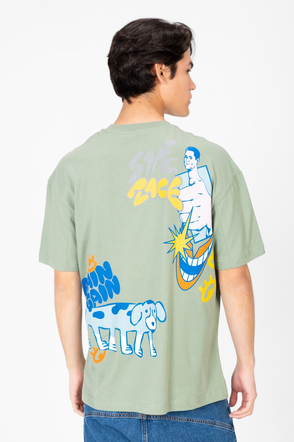 Men's Oversized Printed Crew Neck T-Shirt