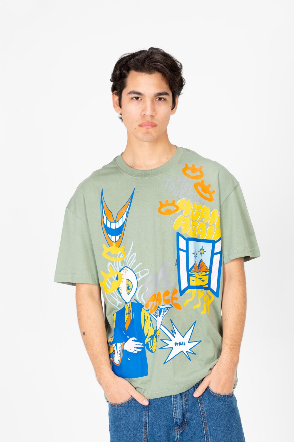 Men's Oversized Printed Crew Neck T-Shirt