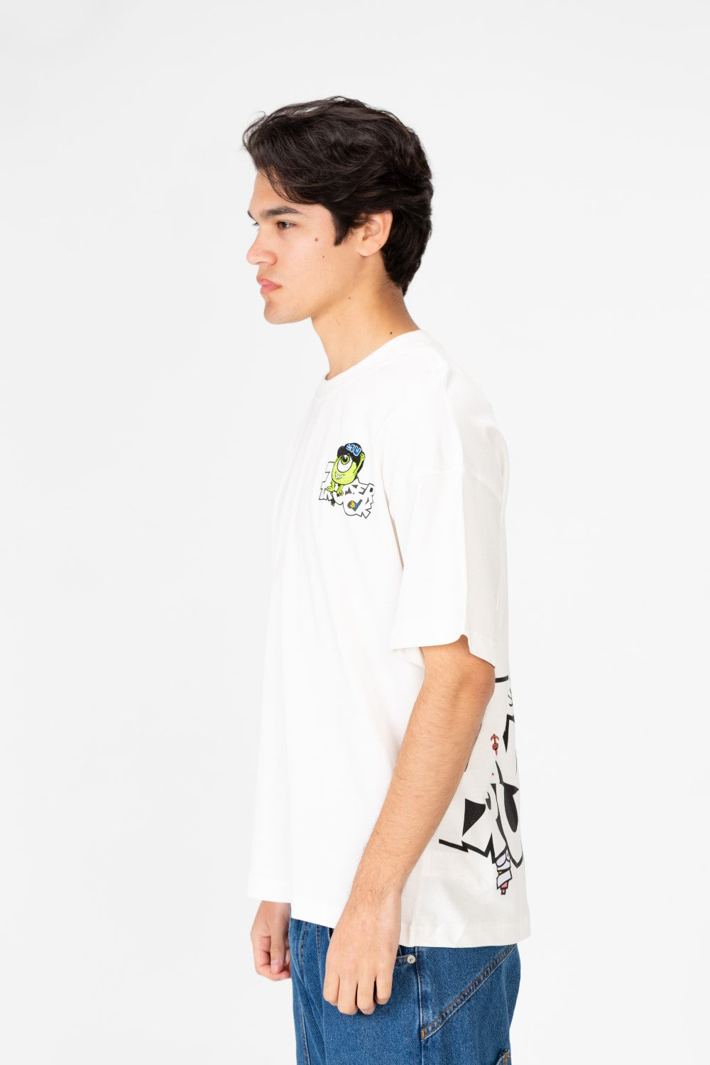 تي شيرت رجالي كبير الحجم مطبوع بأكمام نصفية