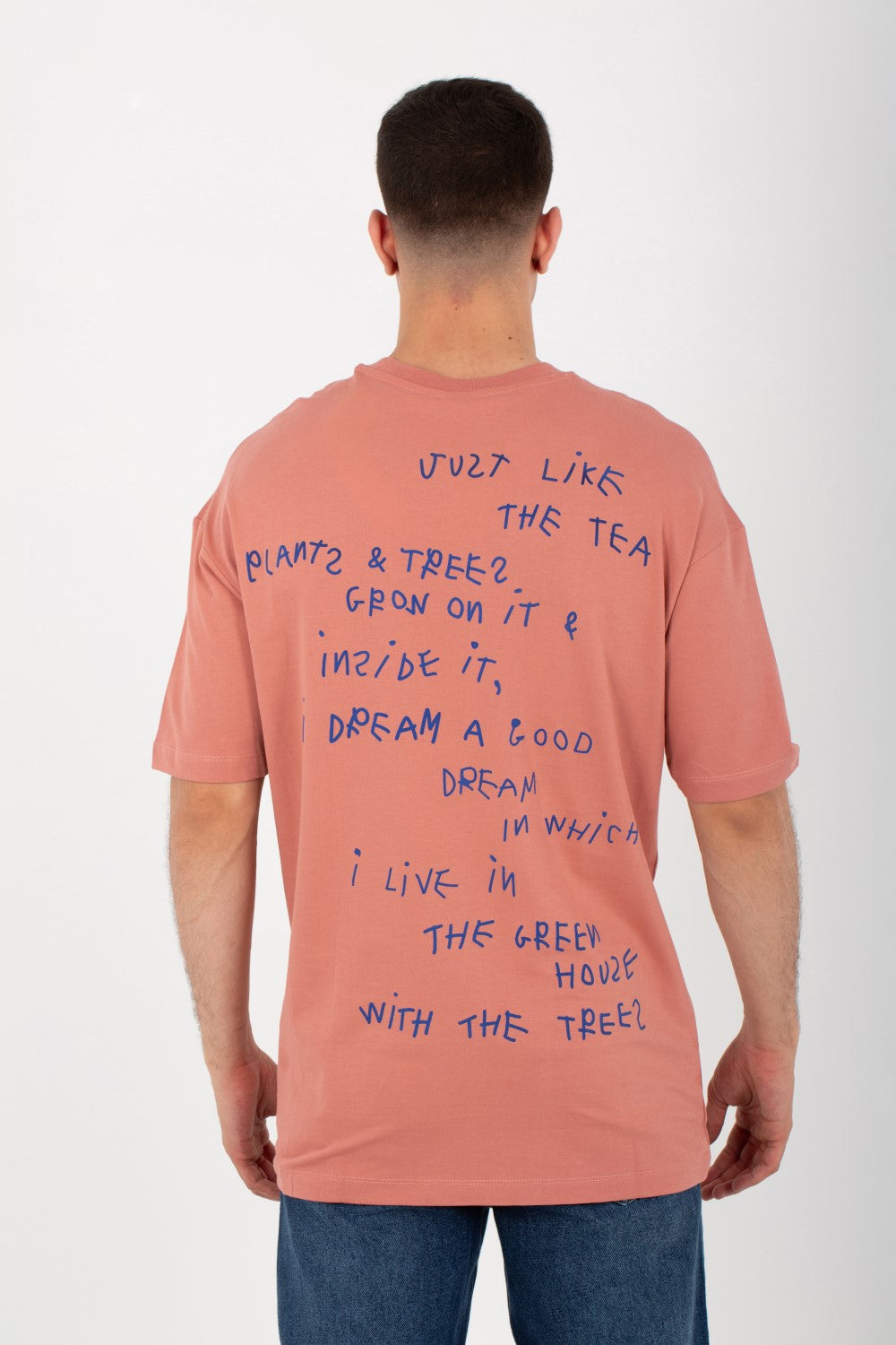 Mens Oversize Short-Sleeved Printed T-shirt Made Of Summer Melton Material