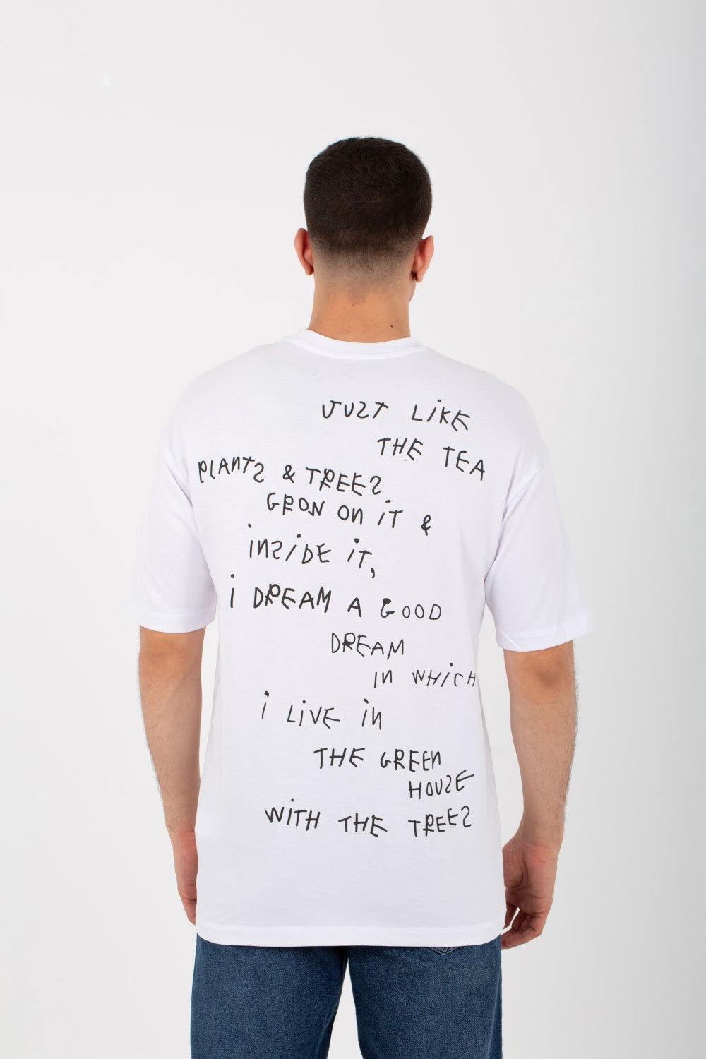 Mens Oversize Short-Sleeved Printed T-shirt Made Of Summer Melton Material