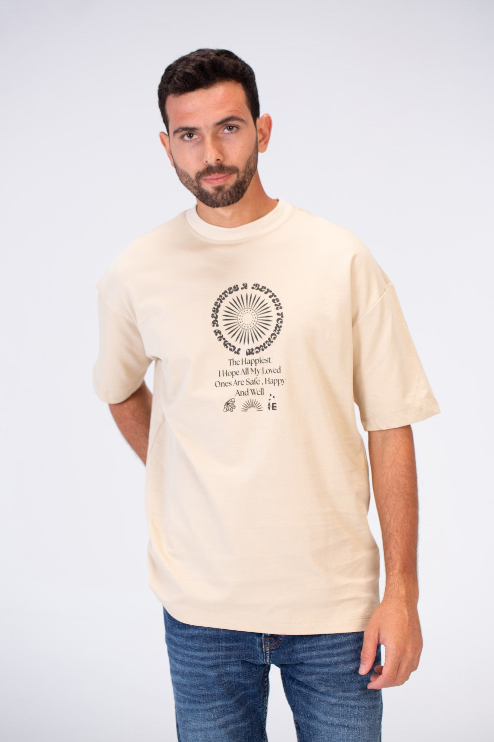 Mens Oversize Printed Half Sleeve T-shirt With Comfortable Cotton Material