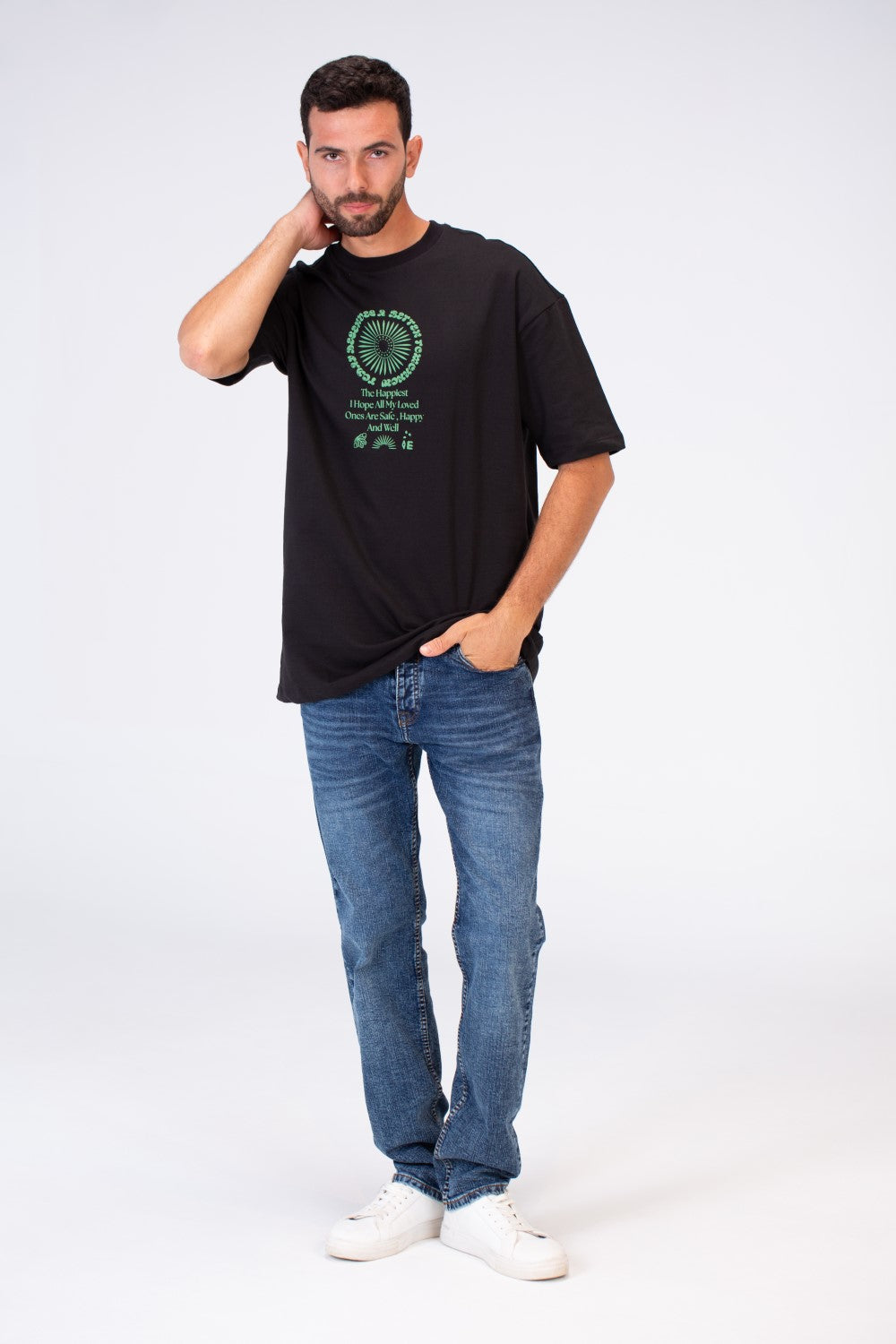 Mens Oversize Printed Half Sleeve T-shirt With Comfortable Cotton Material