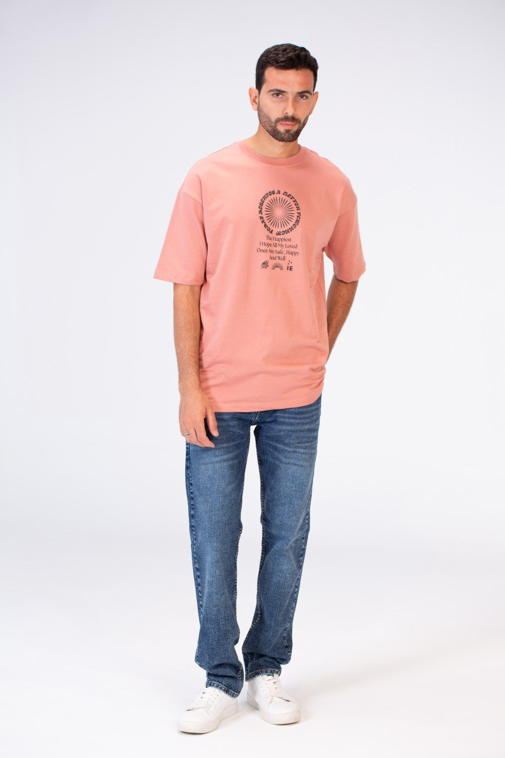 Mens Oversize Printed Half Sleeve T-shirt With Comfortable Cotton Material