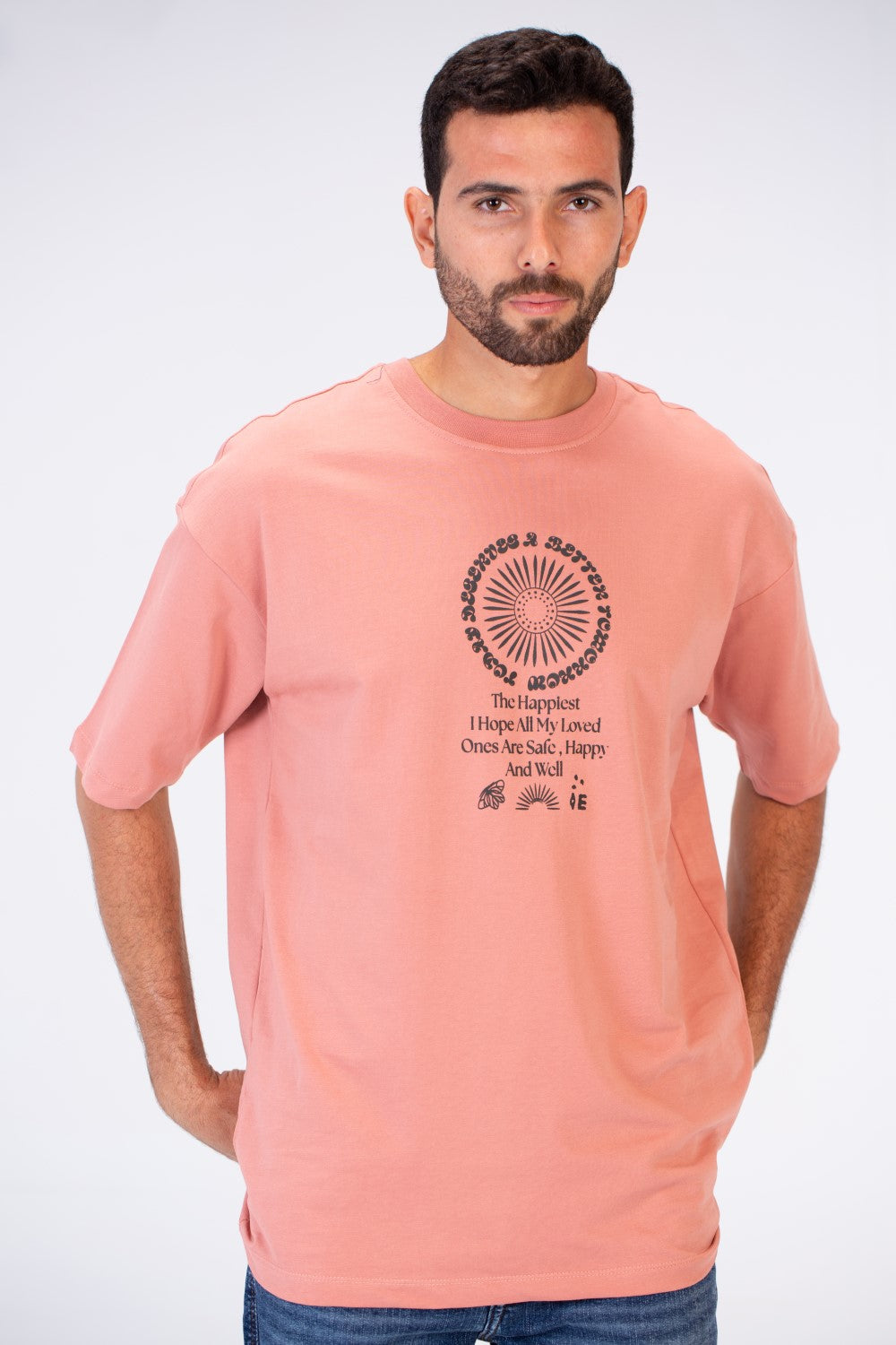 Mens Oversize Printed Half Sleeve T-shirt With Comfortable Cotton Material