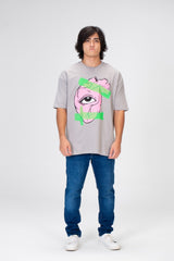 Men's printed Oversized T-shirt With Short Sleeves Made Of Summer Melton Material