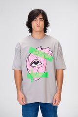 Men's printed Oversized T-shirt With Short Sleeves Made Of Summer Melton Material