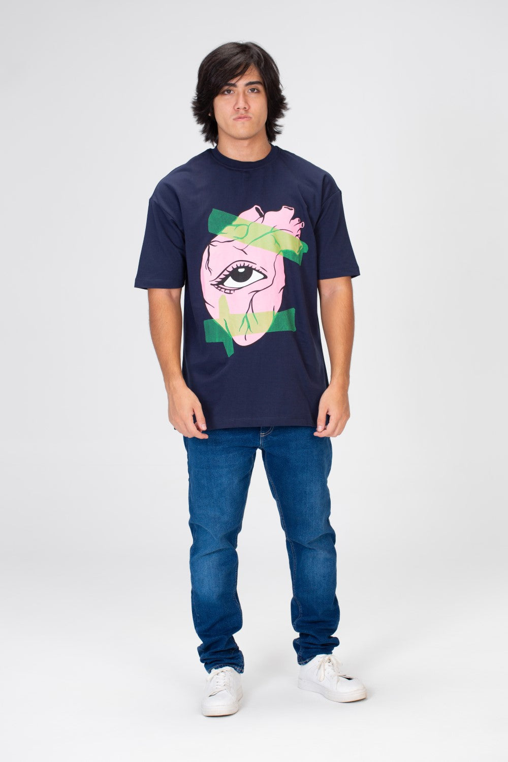 Men's printed Oversized T-shirt With Short Sleeves Made Of Summer Melton Material