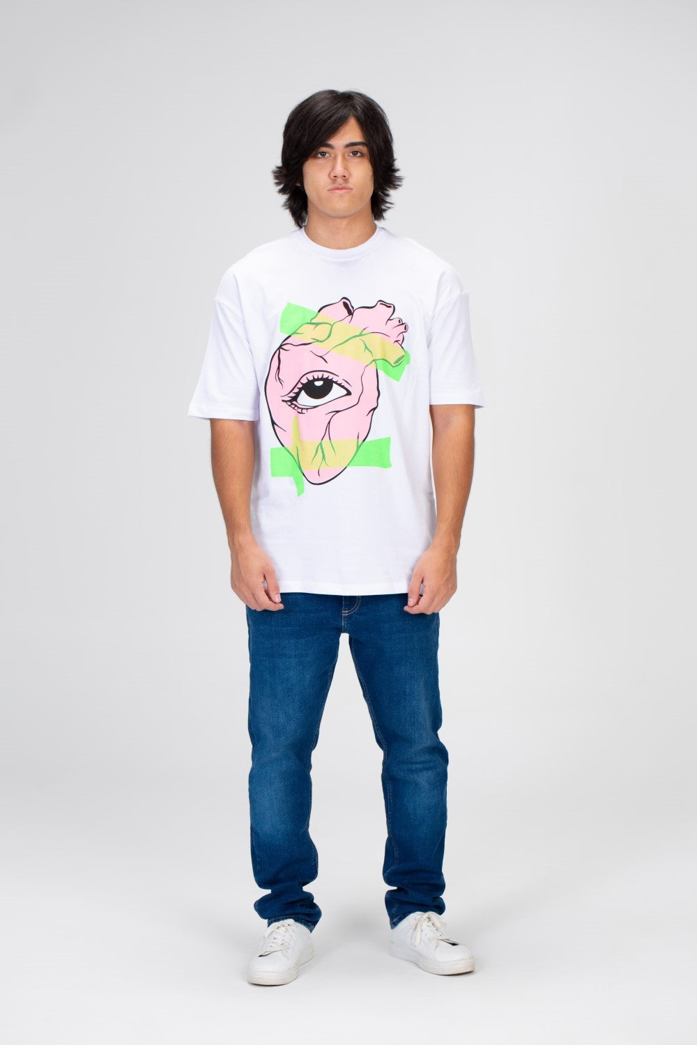 Men's printed Oversized T-shirt With Short Sleeves Made Of Summer Melton Material