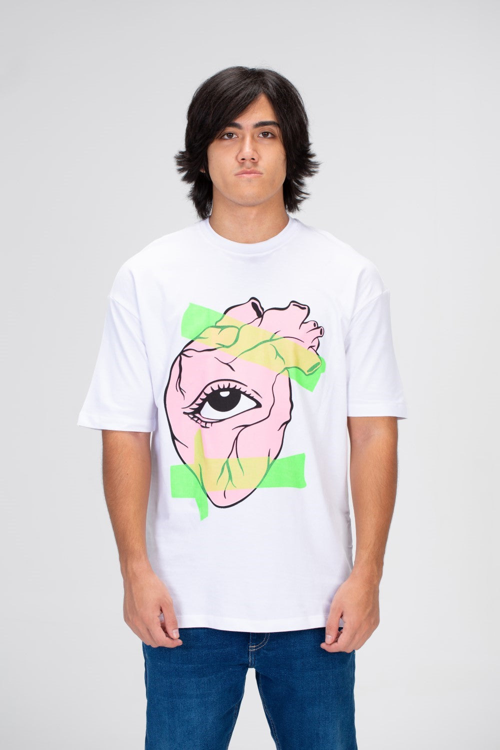 Men's printed Oversized T-shirt With Short Sleeves Made Of Summer Melton Material