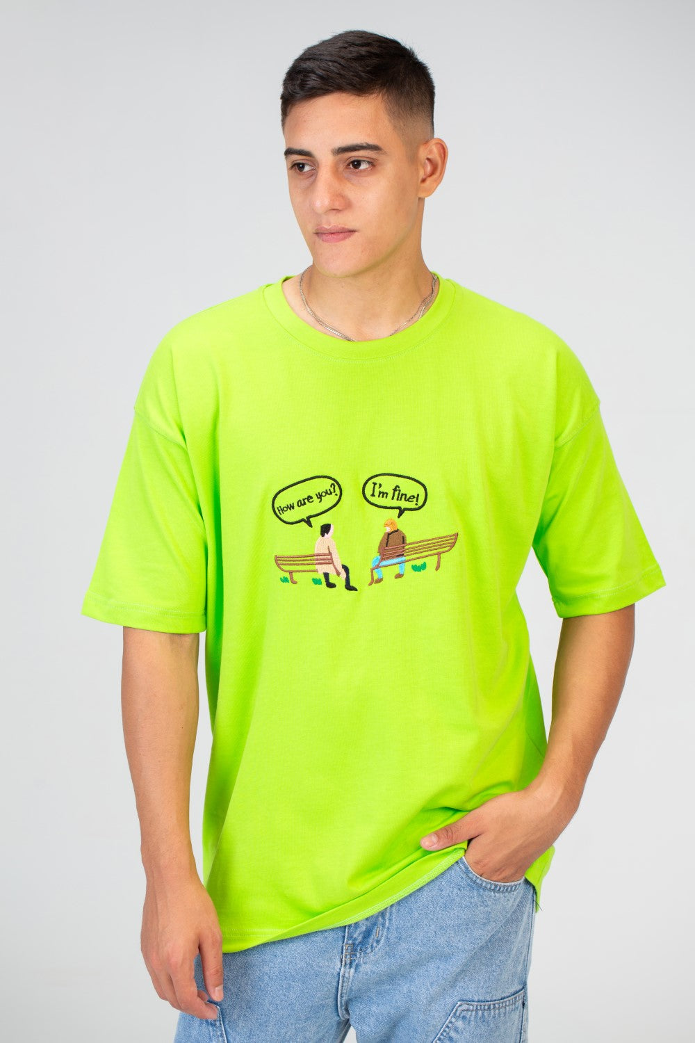 Mens Oversize T-shirt With Round Neck And Short Sleeves