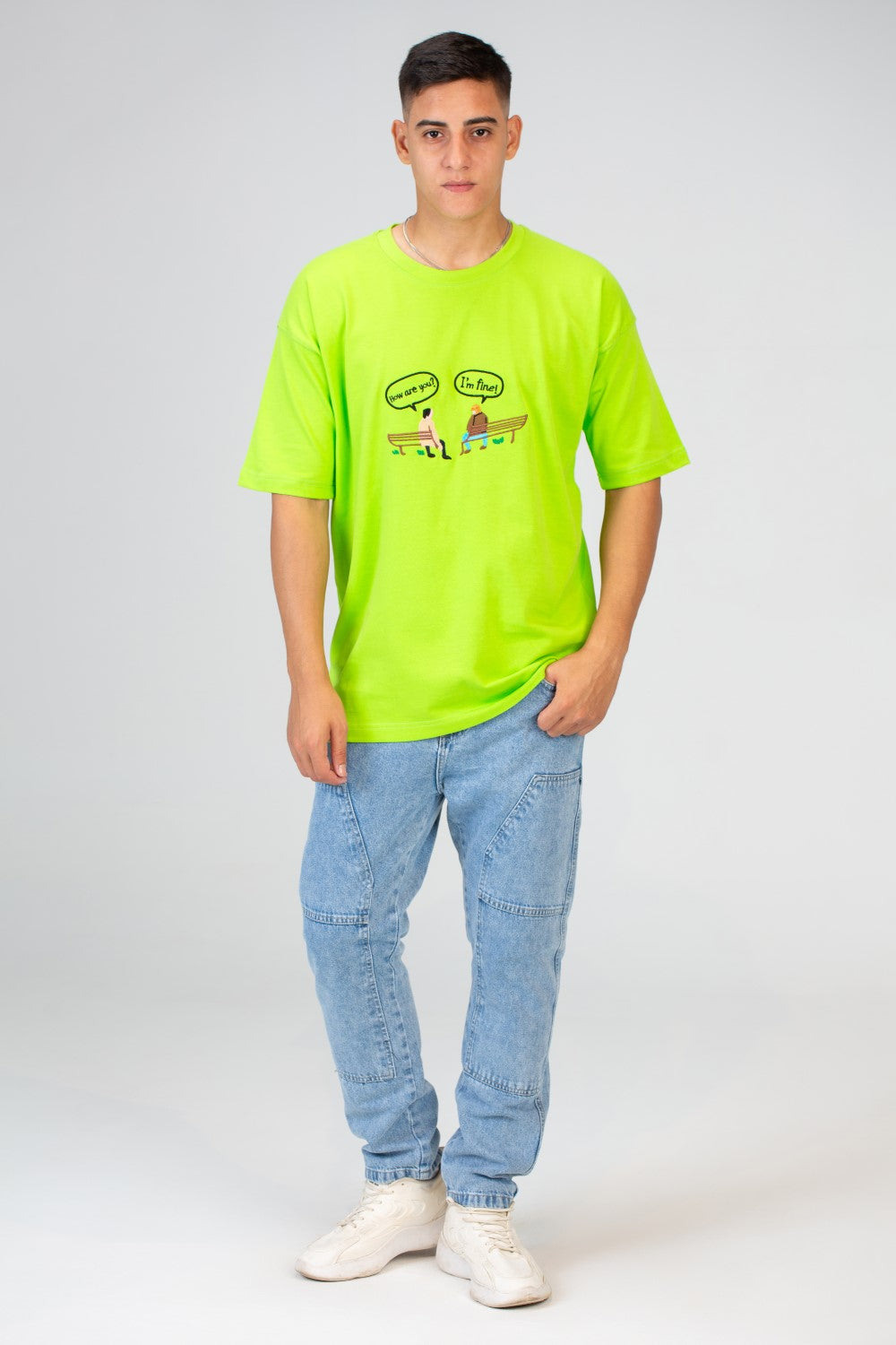 Mens Oversize T-shirt With Round Neck And Short Sleeves