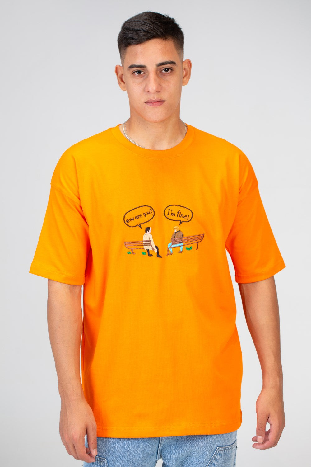 Mens Oversize T-shirt With Round Neck And Short Sleeves