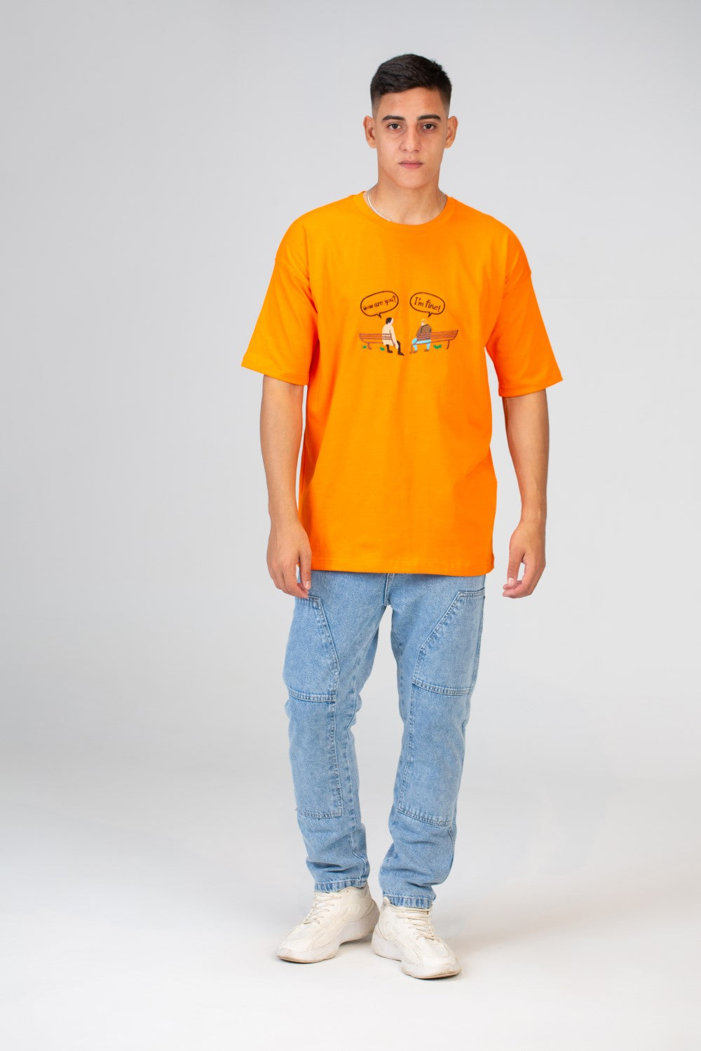 Mens Oversize T-shirt With Round Neck And Short Sleeves