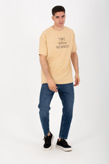 Mens Oversize T-shirt Printed On The Front And Back With A Round Neck