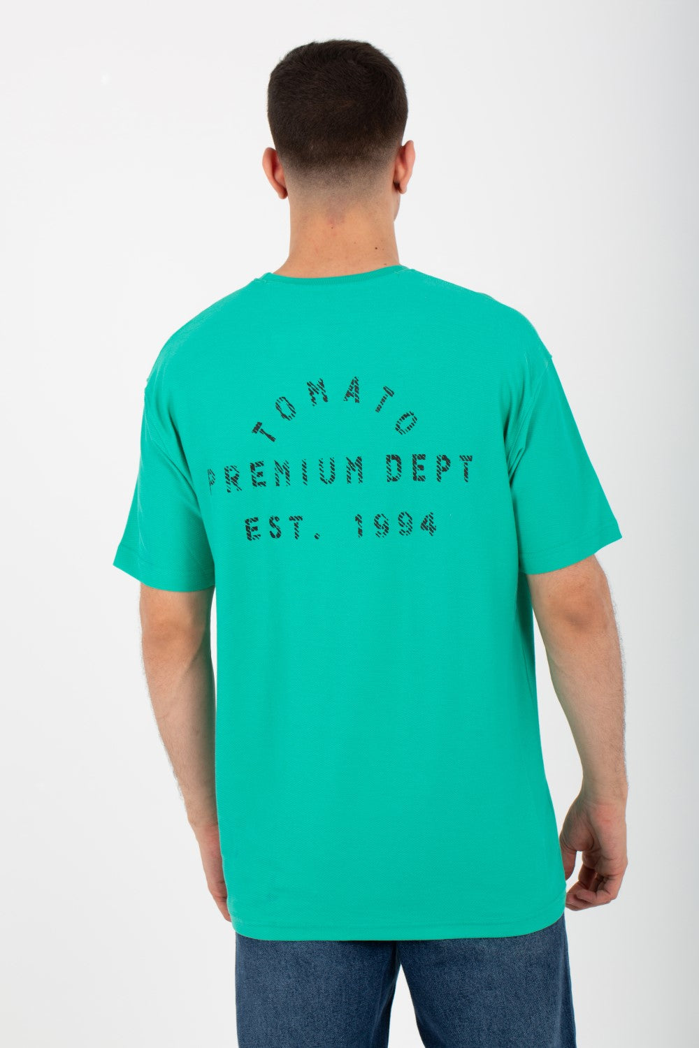 Mens Oversize T-shirt Printed On The Front And Back With A Round Neck