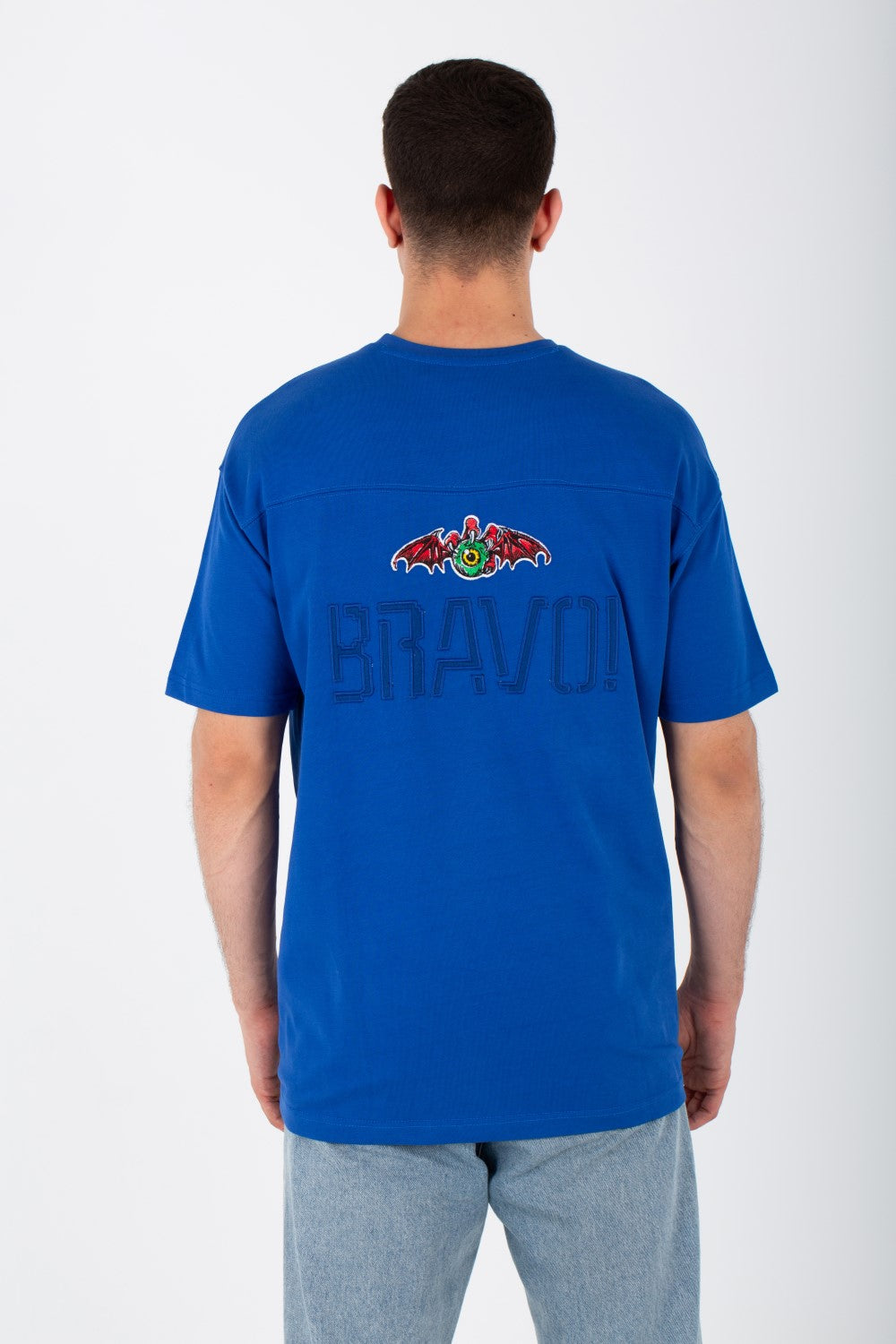 Mens Oversize T-shirt With Bravo Print On The Back And Comfortable Cotton Material
