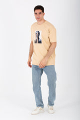 Mens Oversize T-shirt With Bravo Print On The Back And Comfortable Cotton Material