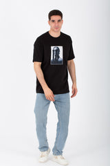 Mens Oversize T-shirt With Bravo Print On The Back And Comfortable Cotton Material