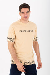 Mens Oversize Round Neck T-shirt With Don't Let Go Print