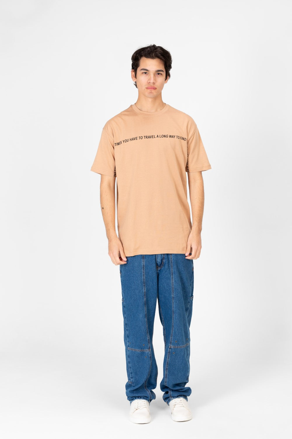 Men's Oversized Half Sleeves T-shirt With Front Text Print