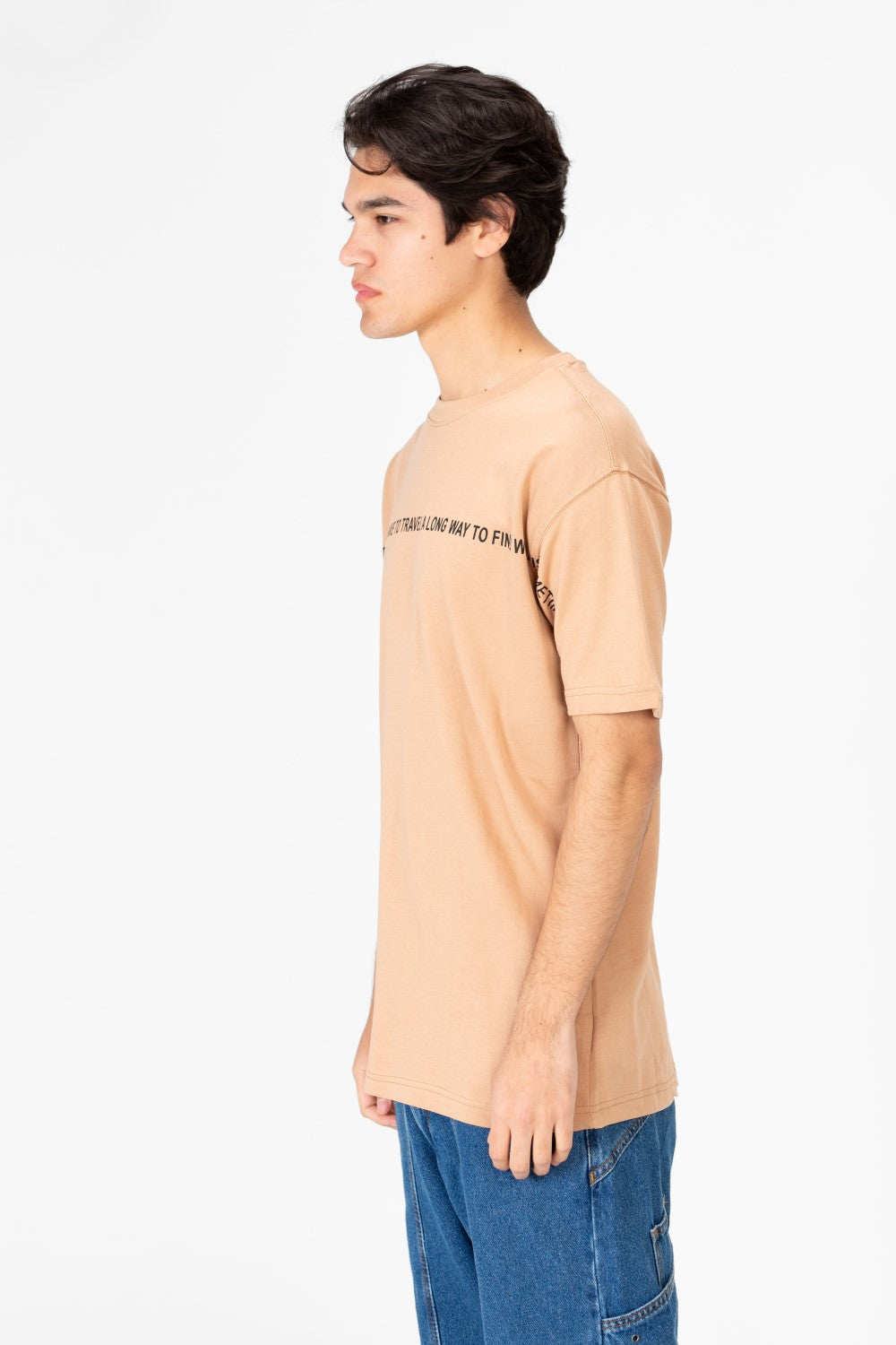 Men's Oversized Half Sleeves T-shirt With Front Text Print